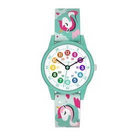 Cander Berlin MNA 1530 E Children's Watch Children's Watch Girls Unicorn Learning Watch Turquoise Waterproof, Turquoise, Strap.