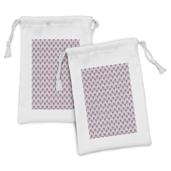 Ambesonne Ethnic Fabric Pouch Set of 2, Ikat Inspired Illustration