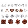 TAHAVICE 24 PCS Brain Teaser Puzzles Set, Wooden & Metal