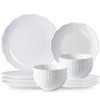 KilomSumat Porcelain Dinnerware Sets for 4, 12 Piece Plates and