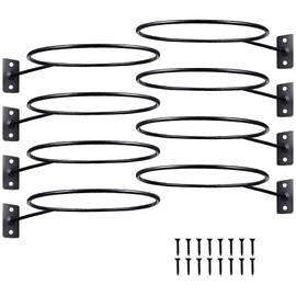 DYOUen 8 Pieces Wall Mount Ball Rack Wall Mounted Ball Holder Universal Metal Shelf Mounted Holder Black for Basketball Football Volleyball Rugby (8)