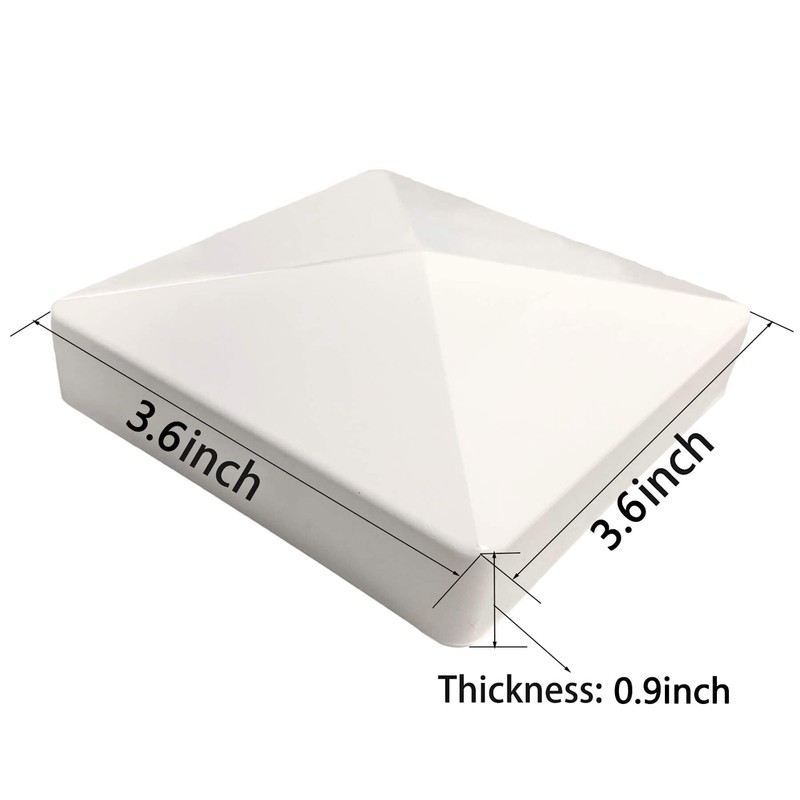 4 Packs 3.5inch Vinyl Pyramid Style Fence Post Cap/Vinyl Post