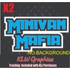 Minivan Mafia LIght Blue Black White Full Color Vinyl Decal