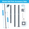 Shade Sail Poles,Height-Adjustable Sun Shade Poles,Double-fold Pulley Sun Sail Poles