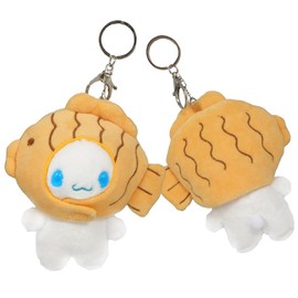 SUNHUIHN Cute Cartoon Keychain Taiyaki Plush Stuffed Key Chain for Backpack Decoration Birthday Keyrings Pendant for woman