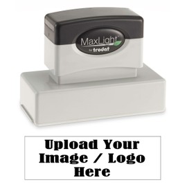 Infusion MaxLight Custom Logo Pre-Inked Rubber Stamp, 7/8" x 2-3/4", Black