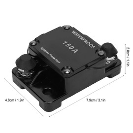 HT-608 Circuit Breaker Waterproof Automatic Switch Auto Reset Holder Inverter Overload DC12-24V(150A)
