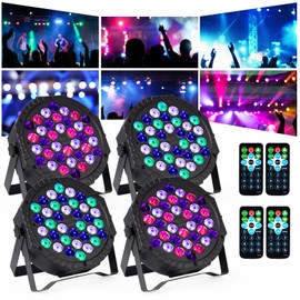 Stage DJ Par Lights for Party: 36 RGB LED Uplighting Stage Light with Sound Activated Remote DMX Control - Uplights Disco Lights for Parties Events Club Dance Stage Lighting