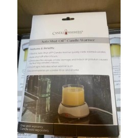 CANDLE WARMERS ETC. Auto Shutoff Candle Warmer Plate White, Plug-in 8-Hour Timer
