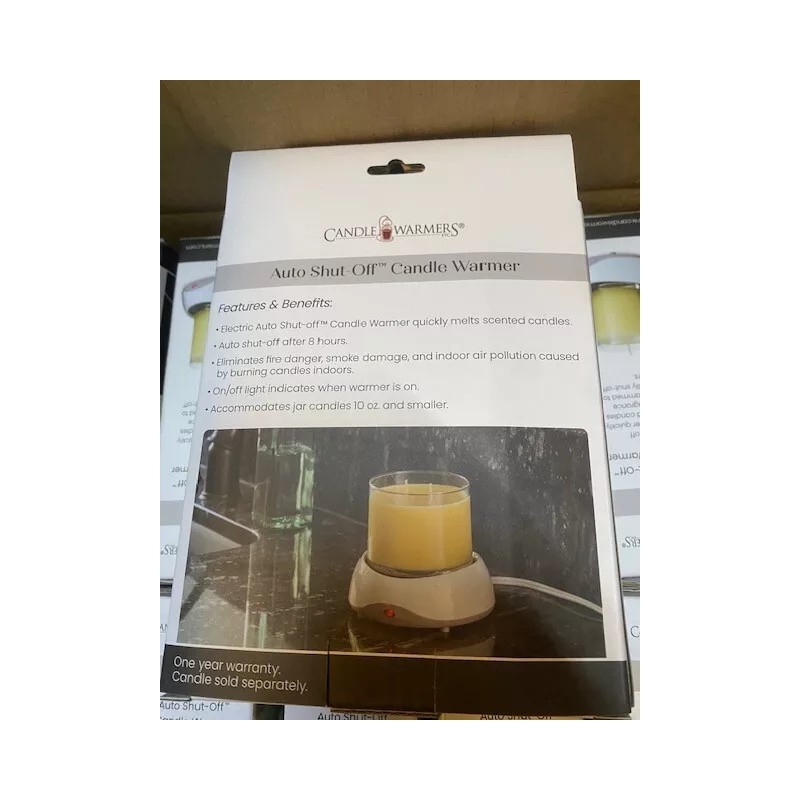 CANDLE WARMERS ETC. Auto Shutoff Candle Warmer Plate White, Plug-in