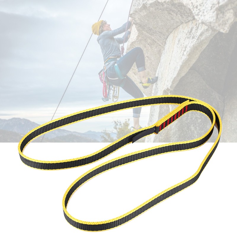 Outdoor Climbing Load Bearing Flat Belt Strap Safety Mountaineering Rope(120*1.6cm)