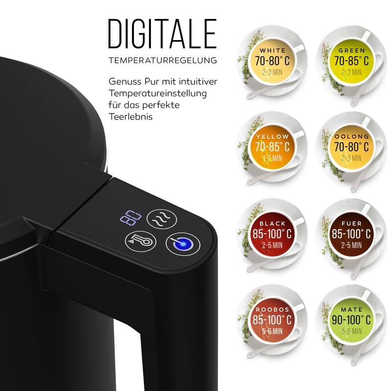 Balter WK-4-Touch Stainless Steel Kettle with Temperature Setting, 40 °C