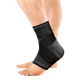 Poemtian Adjustable Ankle Brace for Women and Men, Ankle Support, Sports Ankle Braces Foot Heel Socks, Breathable Compression, 1 Pcs (Black)