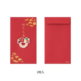 Midori 25649006 Pochi Bag, Otoshidama, Embroidery, New Year Decoration,