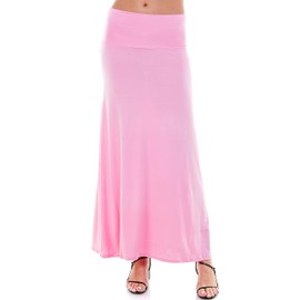 Azules Maxi Skirt for Women- Elegant Long Women's Skirts- Solid Color, Soft, Stretchy, Flowy Boho Rayon- Womens High Waist Fold Over for Any Occasion
