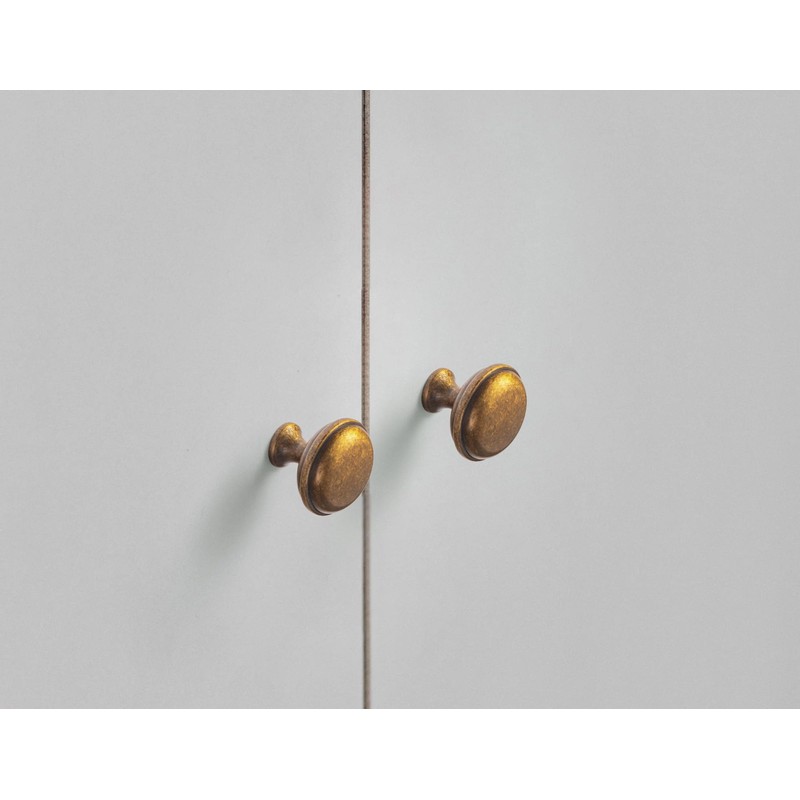 Goo-Ki 6 Pack Cabinet Knobs Antique Brass Drawer Knob Zinc