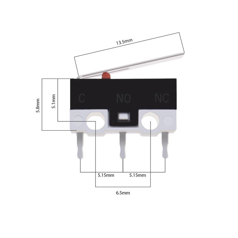 EMSea 40 Pieces Micro Switch Limit Switch Long Hinge Lever