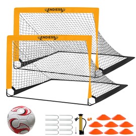 Sports Kids Practice Soccer Goals, Pop Up Folding Soccer Goal Net Set, Portable Practice Soccer Nets Mini Goals - Perfect for Backyard Games. (Orange)