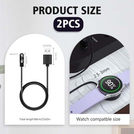 BigCheer 2 Stück Universal Smartwatch Ladekabel Magnetisch, 2-Pin USB-Ladekabel, Kompatibel mit Verschiedenen Smartwatch-Modellen, Schnellladefunktion, Sicherheitsdesign, 2,84mm (Modelle A & B)