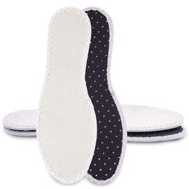 SULPO 2 Pairs Winter Insoles - PES Faux Fur Soft Non-Slip Latex Backing Activated Carbon Aluminum Foil Insulation - Thermal Shoe Insoles for Sweaty Feet - Sizes 3-11