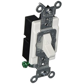 Leviton 20-Amp, 120/277-Volt, Toggle Single-Pole AC Quiet Switch, Commercial Grade, Grounding, CSB1-20W, White