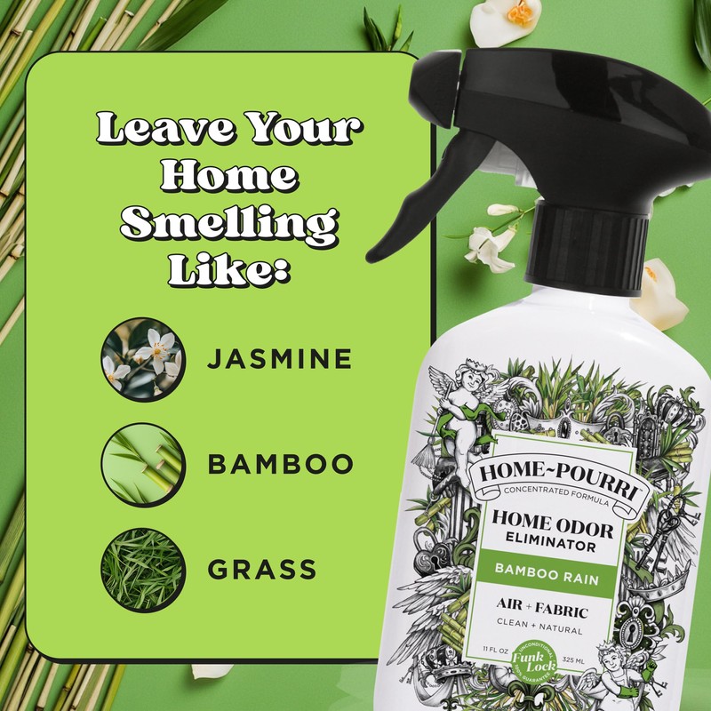 Home-Pourri Air + Fabric Multi-Purpose Odor Freshener Spray, Bamboo Rain,