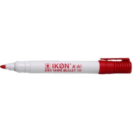Hainenko Value Bullet Tip Dry Wipe Marker - Red