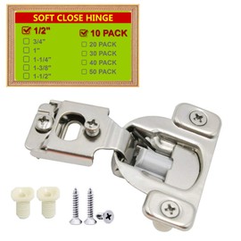 STIANC Face Frame Soft Close 105° Compact Kitchen Cabinet Hinge (1/2" Overlay, 10 Pack)