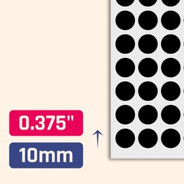 3,000 Pack, 10mm Round Dot Stickers Sticky Labels - Black