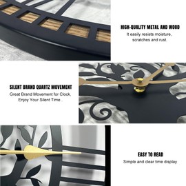 GEXHSRGD Wall Clocks for Living Room Decor - Big Wall Clock, Quiet and No Ticking Suitable for Wall Decor, Living Room Decoration, Kitchen Decoration (16 in)