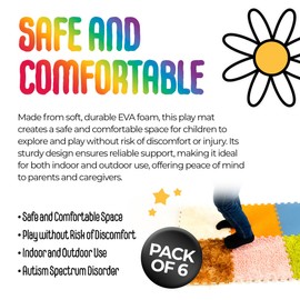 MagicMeadow Textured Play Mat | Puzzle Mat for Kids | Educational Special Needs Resource Enriching Play & Exploration | Autism-Friendly Interactive Toy for Sensory Stimulation | Pack of 6