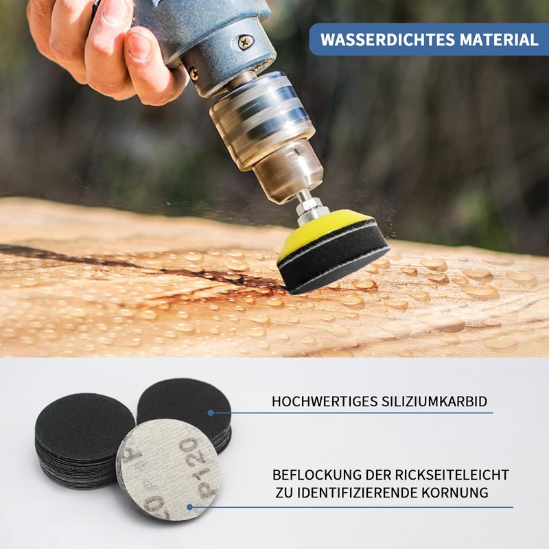 FEIHU 50mm Sanding Disc 120 Grit .50mm Hook and Loop