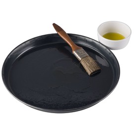 APS Pizza Mould Round Diameter 30/28.3 x 2.5 cm (Set of 2) – Pizza Tray Made of Blue Sheet, Not Coated, Long Service Life, for Professional Pizza Baking