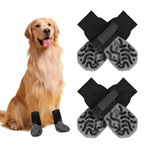atnayo 2 Pairs Dog Socks Paws Stop Licking with Grips,