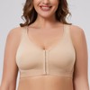 MELENECA Women's Front Closure Wirefree Post Surgery Plus Size Back