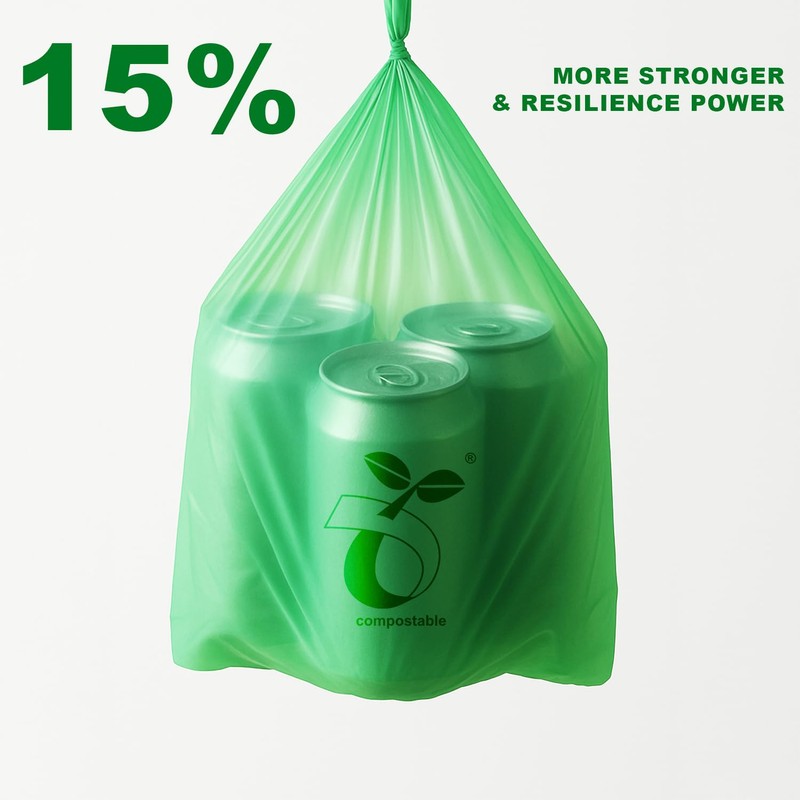 FPN Trash Bags Compostable – 50 Pack (13 gallon), Handle-Tie,