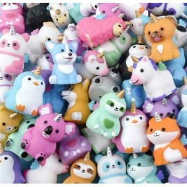 Unbranded 10 Assorted Mystical Unicorn 2" Rubber Characters Toy Prize Decoration Princess