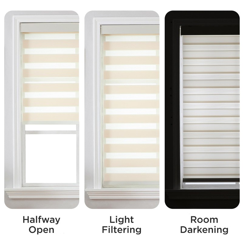 Joydeco Cordless Zebra Blinds (Pro), Dual Layer Light Control Zebra