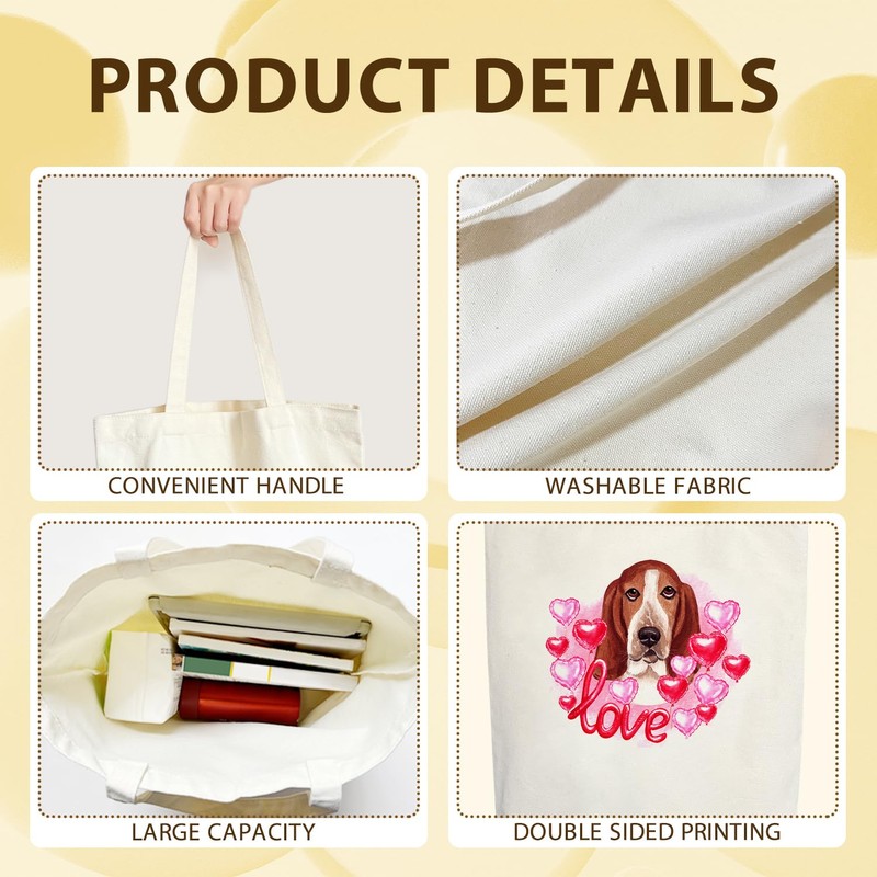 CMHIE Dog Lover Inspirational Gifts Canvas Tote Bag for Women,