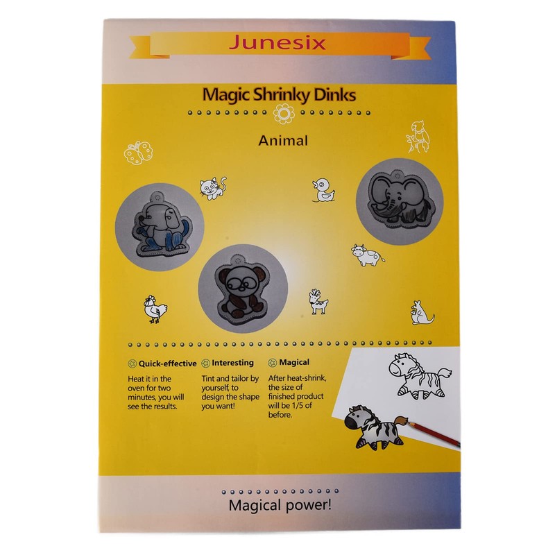 8 Pieces Shrink Wrap, Pattern Plastic Faux Sheets, Cute Animal