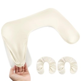 EBANKU- Juego de 2: el paquete incluye 2 fundas blancas para reposabrazos de manicura para Nails Tech, accesorios ideales para uñas. Nuestro diseño resistente al agua mantiene limpio el reposabrazos d