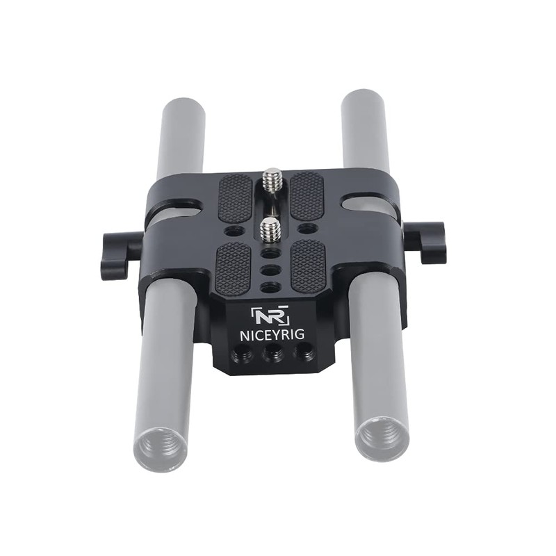 NICEYRIG Dual 15mm Diameter Rod Clamp Base Plate with 1/4"