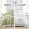 3 Pieces Green White Ruffle Frills Design Bedding Sets for