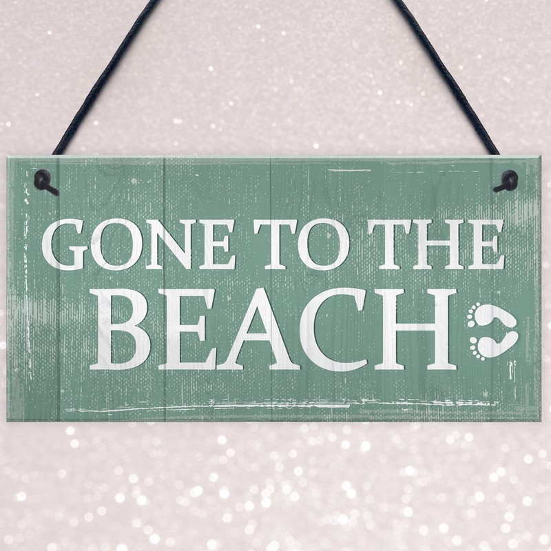 RED OCEAN Gone To The Beach Hanging Plaque Nautical Decor