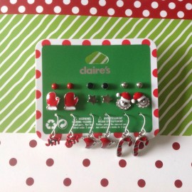 Claire's NWT Claire's Girls set of 9 Fun Christmas Stud and Drop Earrings Set