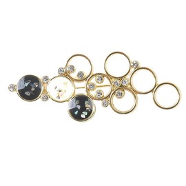 tanxuan Crystal Geometric Irregular Brooch Retro Pin Lapel Pin DIY Wedding Bouquets Decoration Jewelry Gifts for Women Girls, Yellow