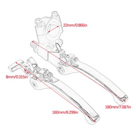 PowerMotor 7/8" Brake Clutch Lever Kit,22mm Universal Motorcycle Folding Clutch Brake Handle Lever Replacement for 70cc 110cc 125cc 150cc SSR Apollo CRF KLX BBR Pit Dirt Bike ATV Quad Black