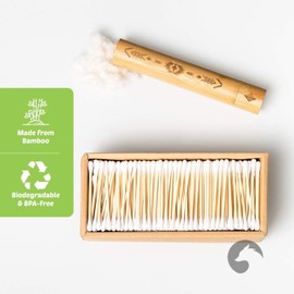 Bamboo Cotton Swabs 500 Count | Eco-Friendly & Pure Cotton Buds | Double Tipped Sticks | 100% Plant-Based & Natural | Perfect for Makeup & Nail Applications, Arts & Crafts, Removing Dust & Dirt…