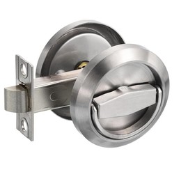 Stainless Steel 304 Black Round Recessed Door Lock, Hidden Recessed Install Cup Door Knob Lock, Recessed Door Handles Pulls Latch Knob, Pocket Door Handle Without Keys (Silver)