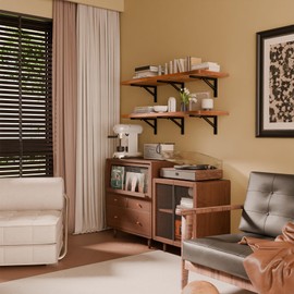 IAE Wall Mounted Folding Table with Pine Wood,48" x 16" Floating Wall Desk,Laundry Folding Table with Shelf Brackets,Fold Down Desk Shelf,Folding Workbench for Home,Dining,Laundry Room,Kitchen,Teak